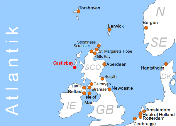 Karte Fhren von und nach Castlebay
