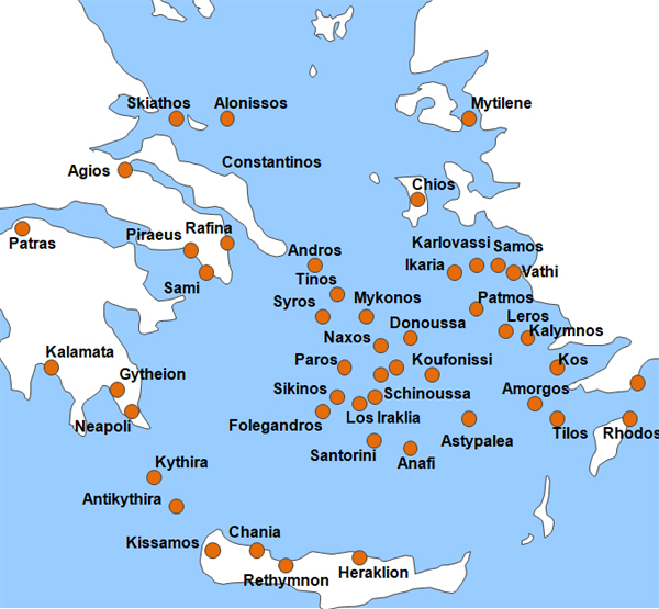 Karte Fhren von European Seaways