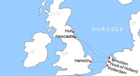 Karte F�hren von Holland