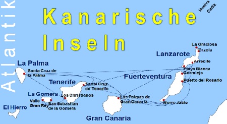Karte F�hren nach Teneriffa