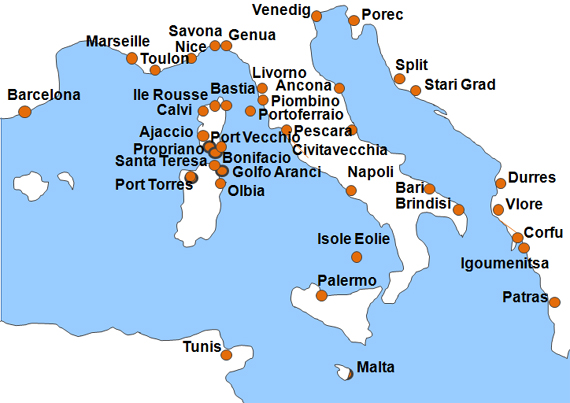 Karte Fhre von und nach Anzio