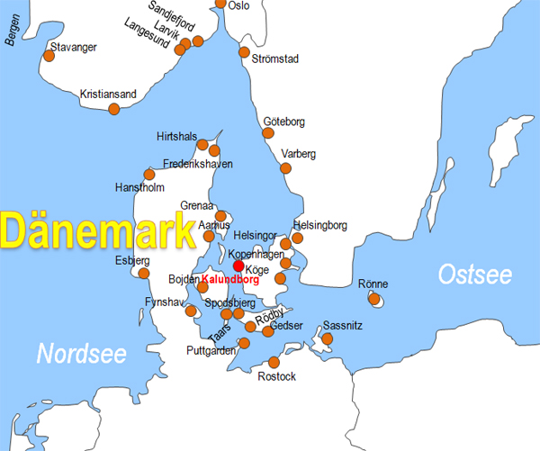Karte Fhren von und nach Kalundborg