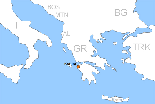 Karte Fhren von und nach Kyllini