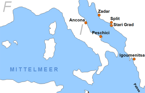 Karte Fhren von und nach Peschici