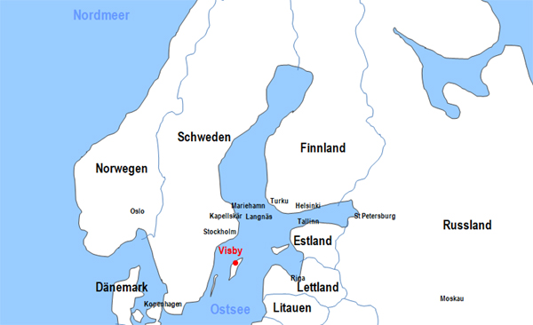 Karte Fhren von und nach Visby