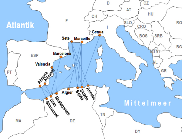 Karte Fhren von und nach Skikda