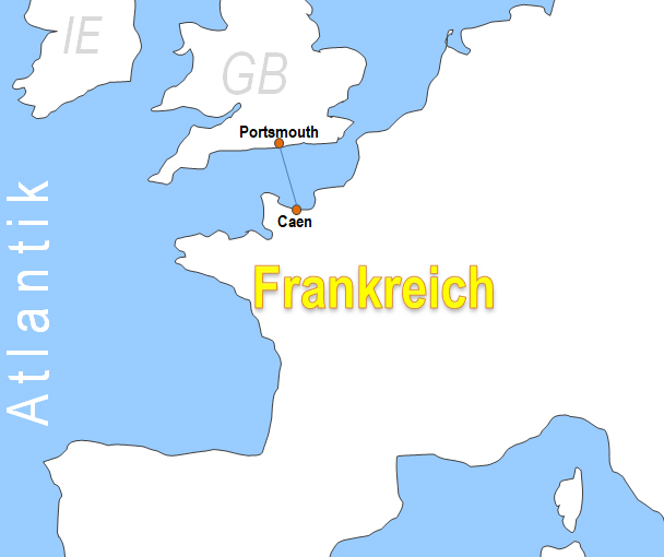 Karte Fhren von und nach Caen