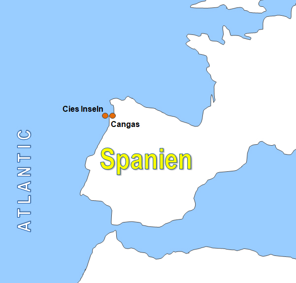 Karte Fhren von und nach Cangas