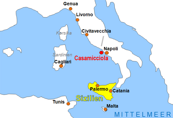 Karte Fhren von und nach Casamicciola
