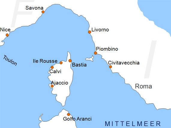 Karte Fhren Corsica Sardinia Ferries Reederei Fhrgesellschaft Fhrlinien Fhrstrecken