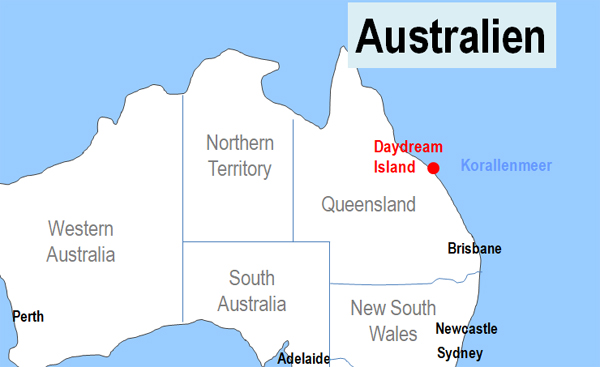 Karte Fhren von und nach Daydream Island