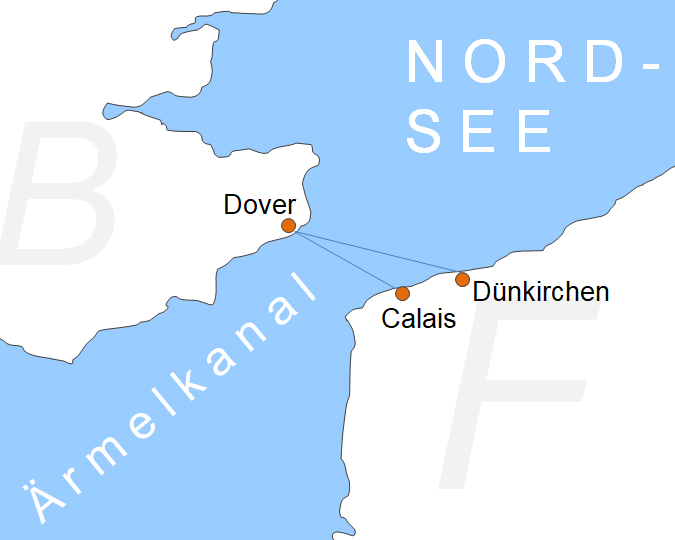 Karte Fhren berfahrten mit der Fhre nach Dover Fhrzeiten Fahrplan der Fhren