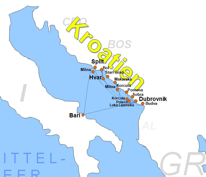 Karte Fhren von und nach Dubrovnik