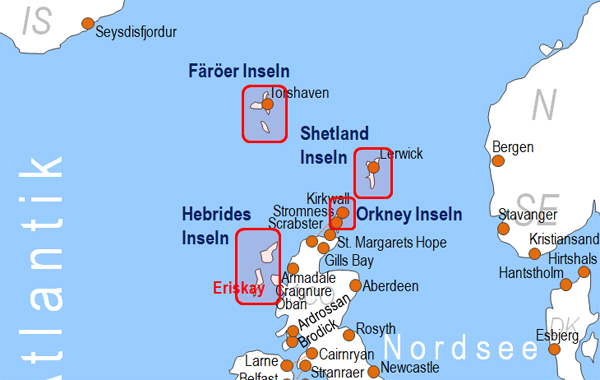 Karte Fhren von und nach Eriskay