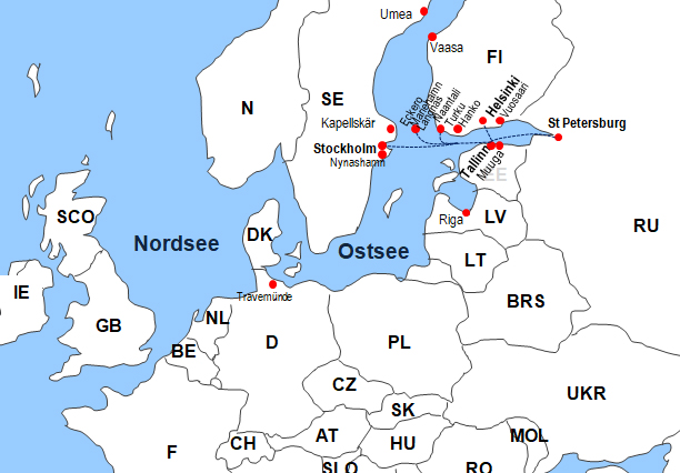 Karte Fhren von und nach Tallinn