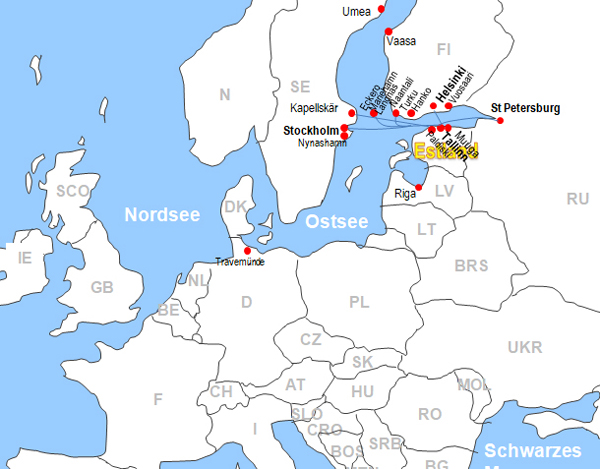 Karte Fhren von und nach Sankt Petersburg