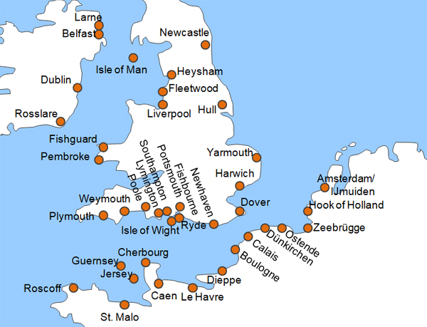 Karte Fhren von und nach Fishbourne
