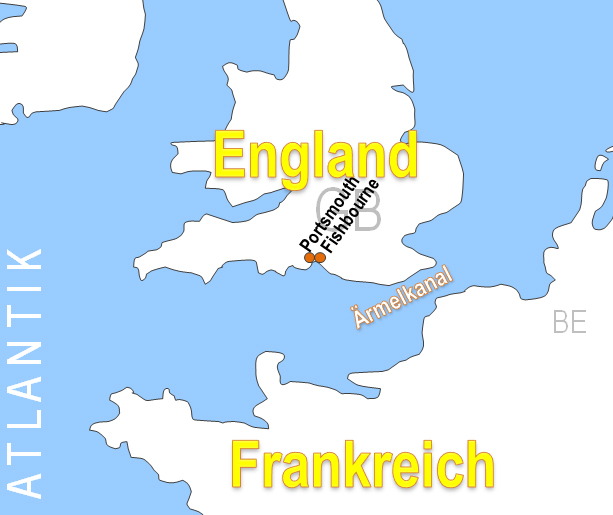 Karte Fhren von und nach Fishbourne