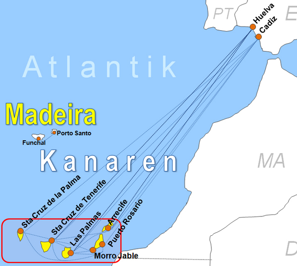 Karte Fhren von und nach Porto Santo
