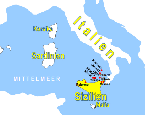 Karte Fhren von und nach Ginostra
