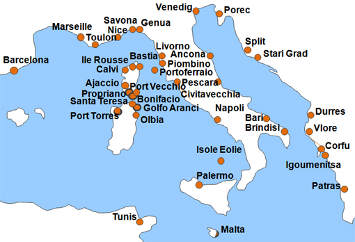 Karte Fhren von und nach Brindisi
