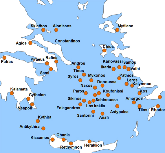 Karte Fhrstrecke Agathonisi nach Kos