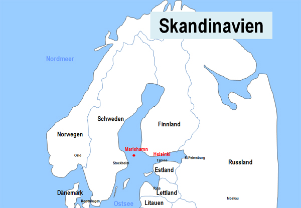 Karte Fhren von Helsinki nach Mariehamn