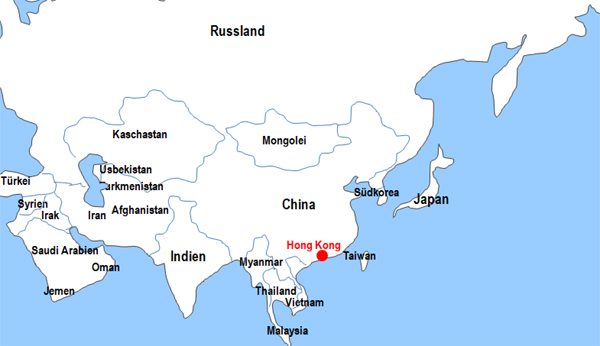 Karte Fhren von und nach Hong Kong