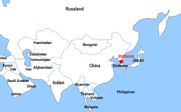 Karte Fhren von und nach Incheon