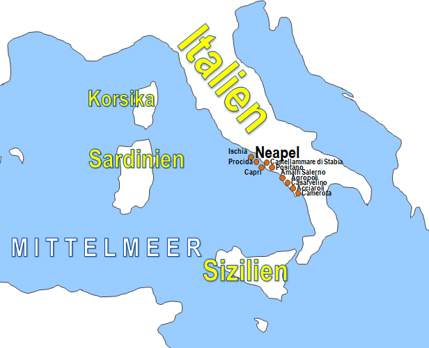 Karte Fhren von und nach Procida