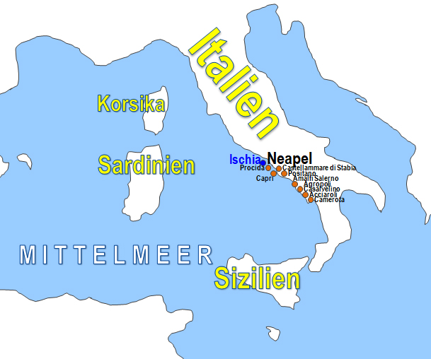 Karte Fhren von und nach Ischia