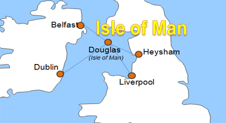 Karte Fhren nach Isle of Man