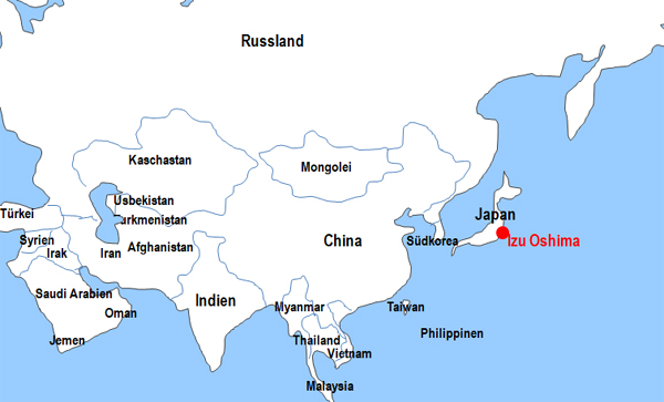 Karte Fhren von und nach Izu Oshima