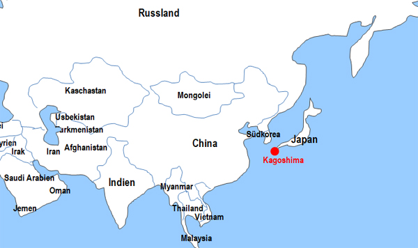 Karte Fhren von und nach Kagoshima
