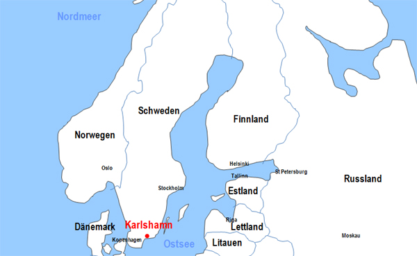 Karte Fhren von und nach Karlshamn