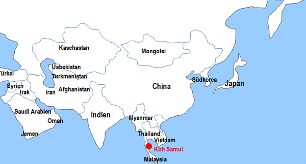 Karte Fhren von und nach Koh Samui