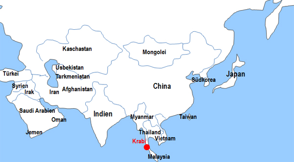 Karte Fhren von und nach Krabi