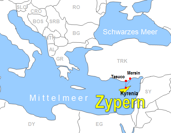 Karte Fhren von und nach Kyrenia