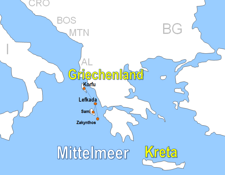 Karte Fhren von und nach Korfu