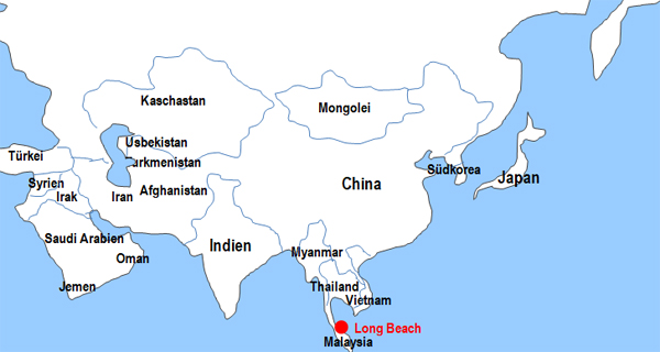 Karte Fhren von und nach Long Beach