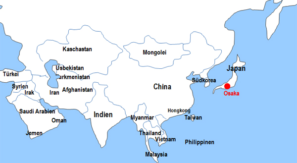 Karte Fhren von und nach Osaka