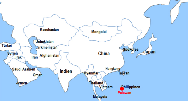 Karte Fhren von und nach Palawan