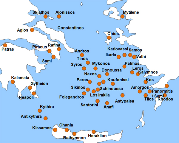 Karte Fhren von Panormitis nach Symi