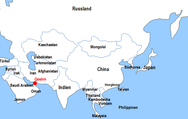 Karte Fhren von und nach Qeshm