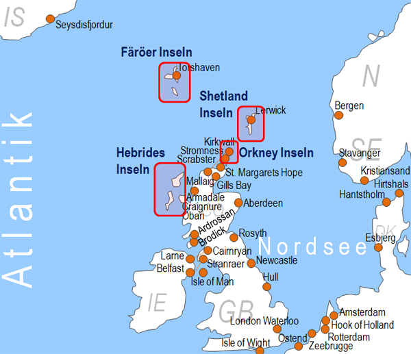 Karte Fhre von und nach Armadale Schottland