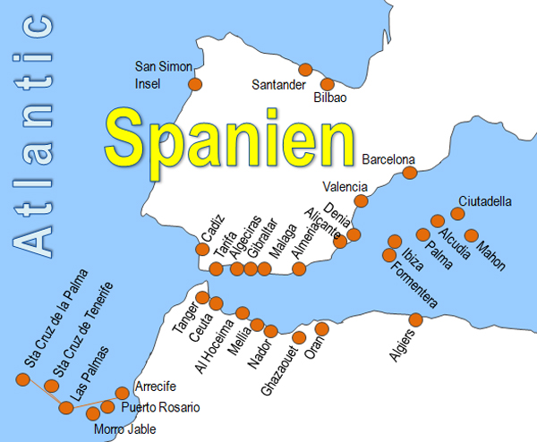 Karte Fhren von und nach San Simon Insel