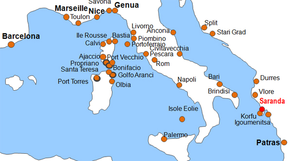 Saranda Fähre Ticket online buchen - Saranda Fähre direkt buchen