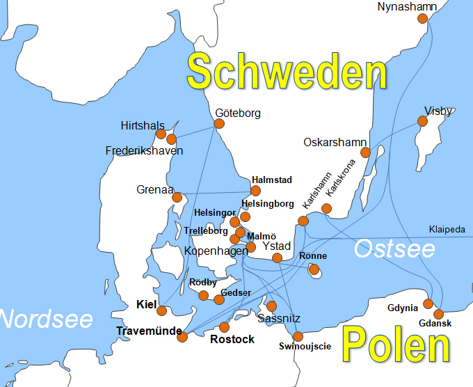 Karte Fhren von und nach Karlskrona