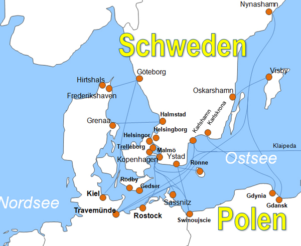 Karte Fhren von und nach Karlshamn