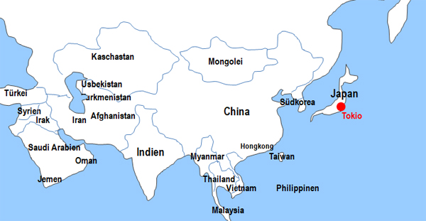 Karte Fhren von und nach Tokio